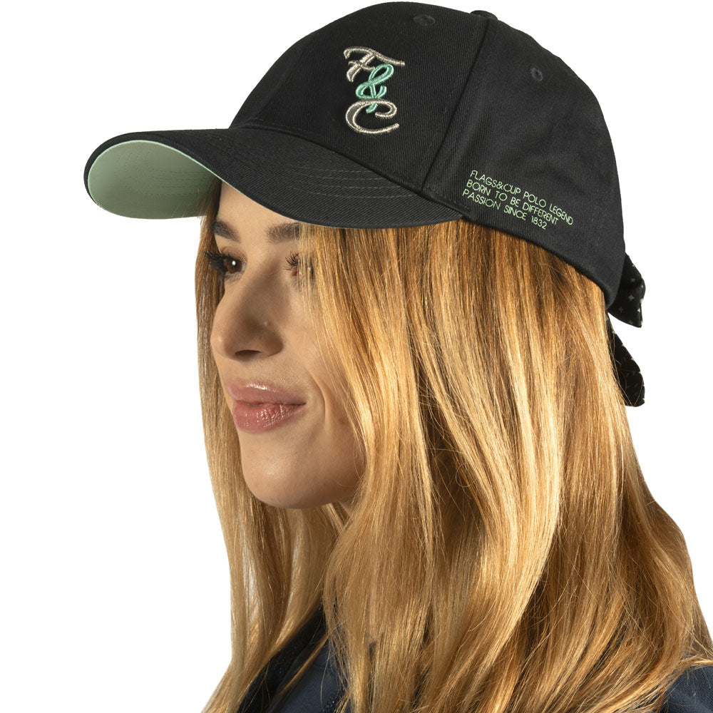 Casquette pour filles Flags and Cup Florina marine et corail avec vert d'eau amovible