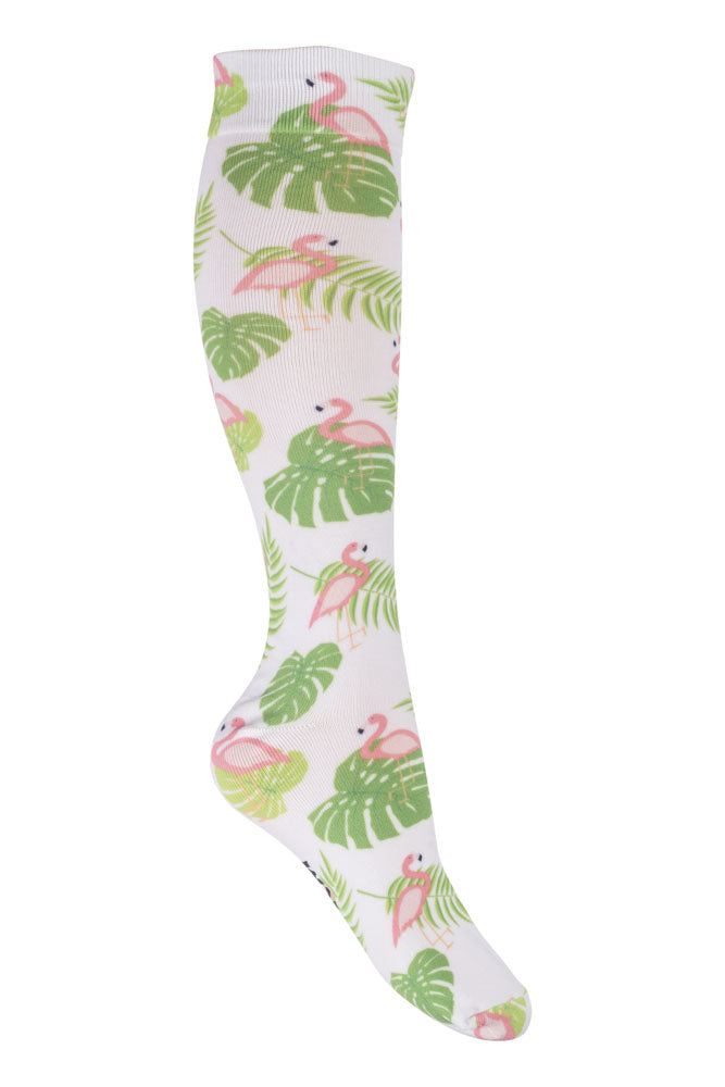 Chaussettes hautes d'équitation pour cavaliers juniors du 26 au 42 HKM Arizona flamant rose