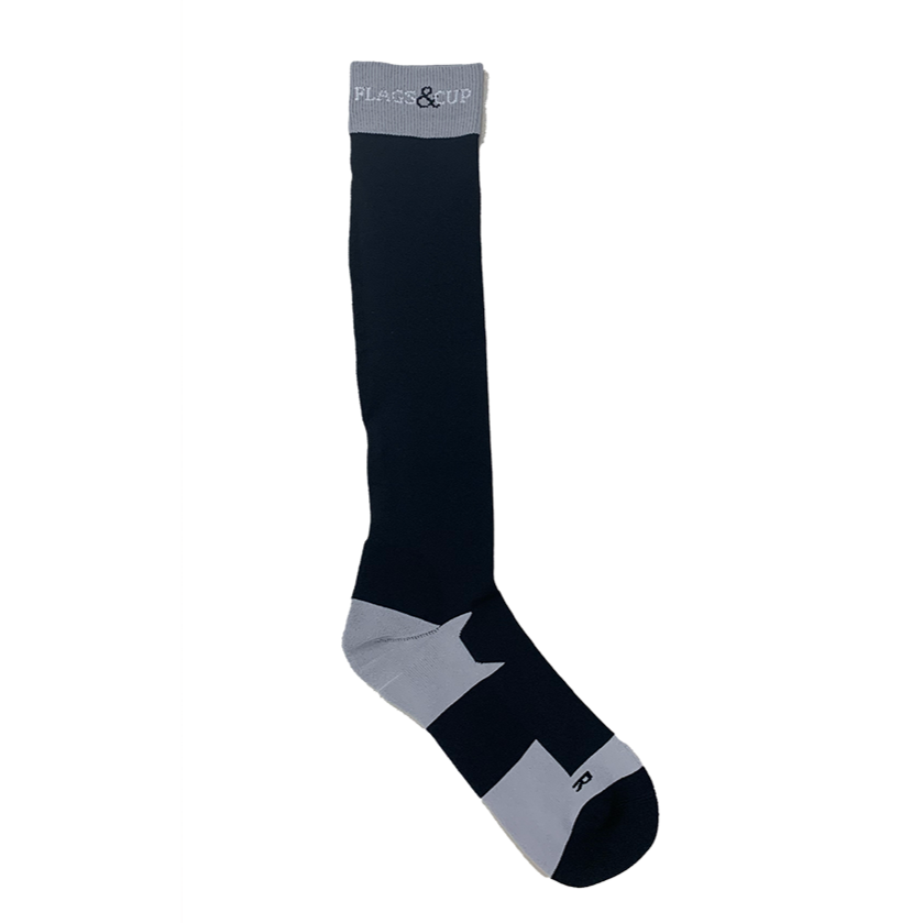 Chaussettes hautes d'équityation Flags and Cup Salito noir et gris