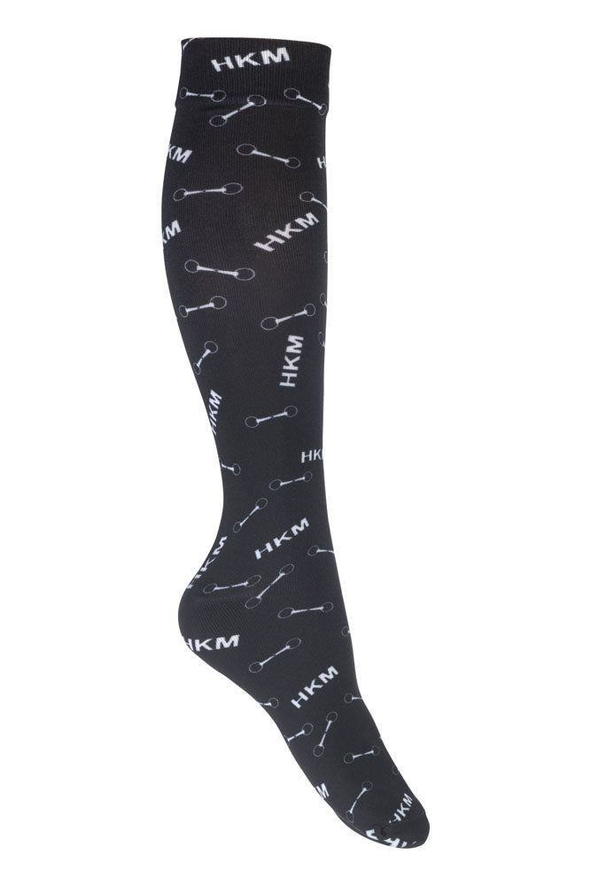 Chaussettes hautes d'équitation HKM noir