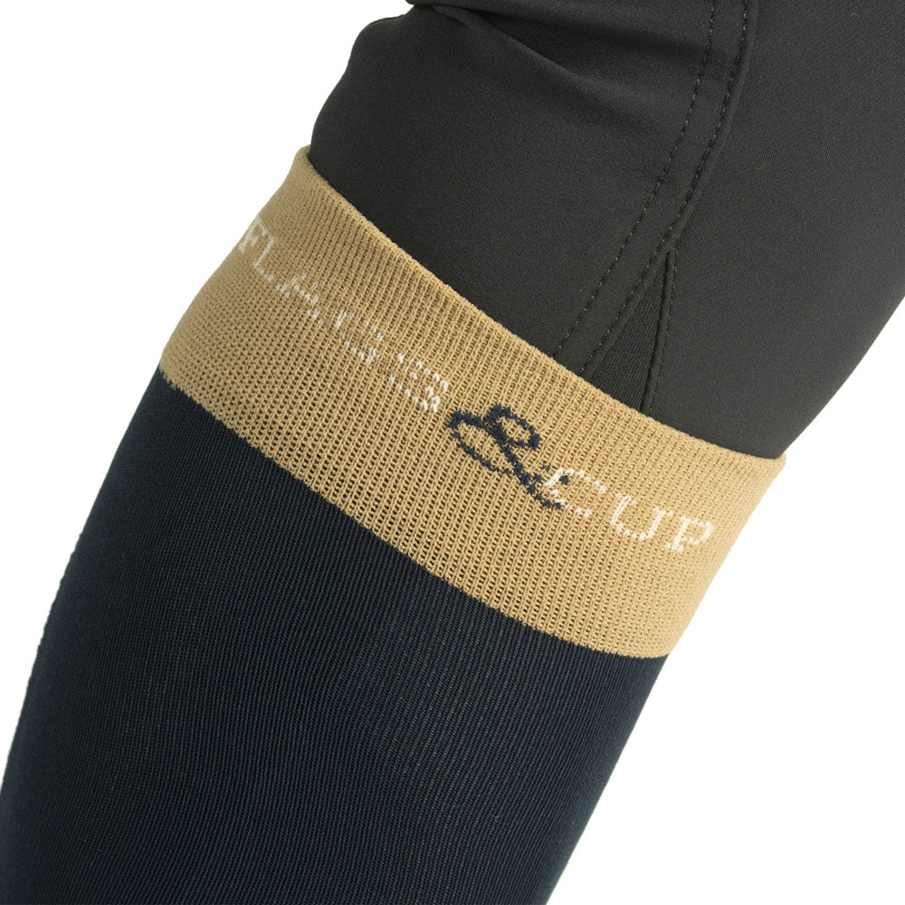 Chaussettes d'équitation mixtes du 36 au 44 Flas and Cup Mastro marine et taupe