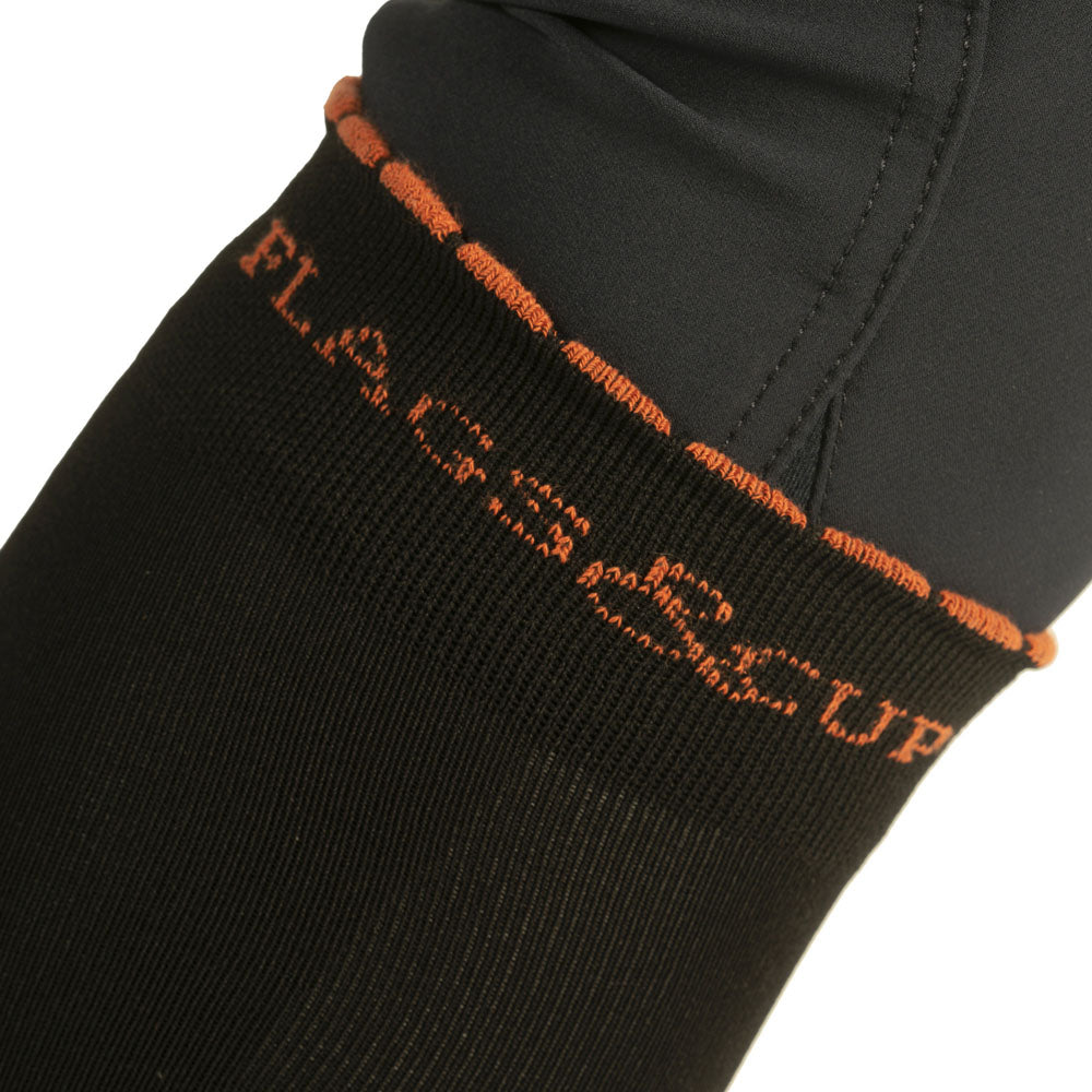 Chaussettes hautes d'équitation pour filles du 35 au 41 Flags and Cup Kamena noir et corail