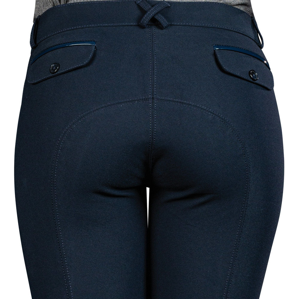 Pantalon d'équitation pour filles de 10 à 16 ans Canter Cassis marine