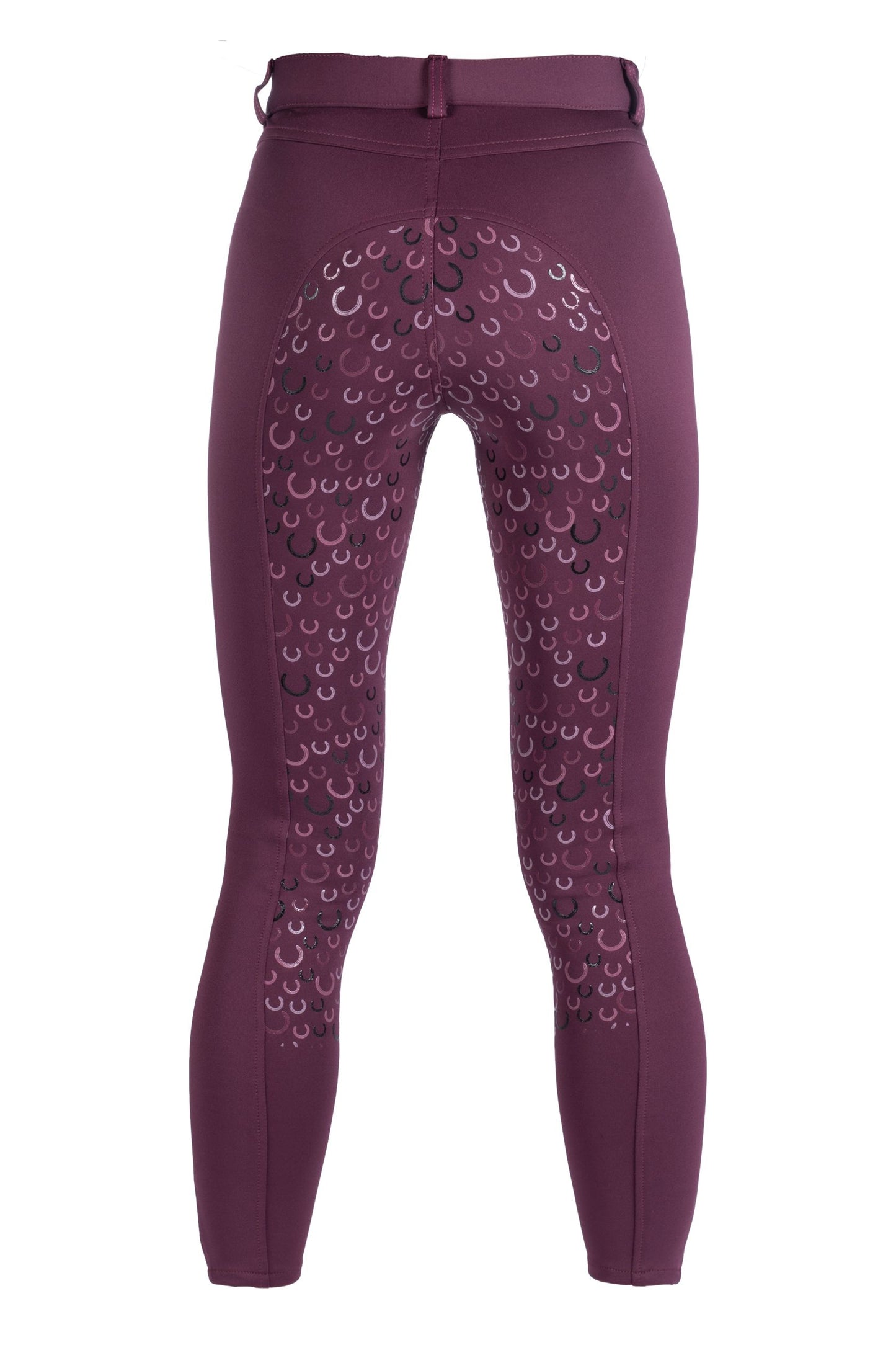 Pantalon d'équitation pour filles de 3 à 14 ans HKM Alva full grip prune