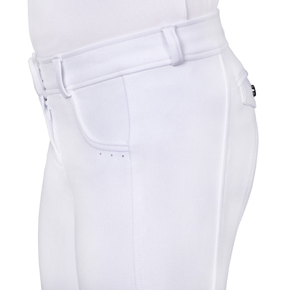 Pantalon d'équitation pour cavalières de 7 à 16 ans QHP Kae blanc