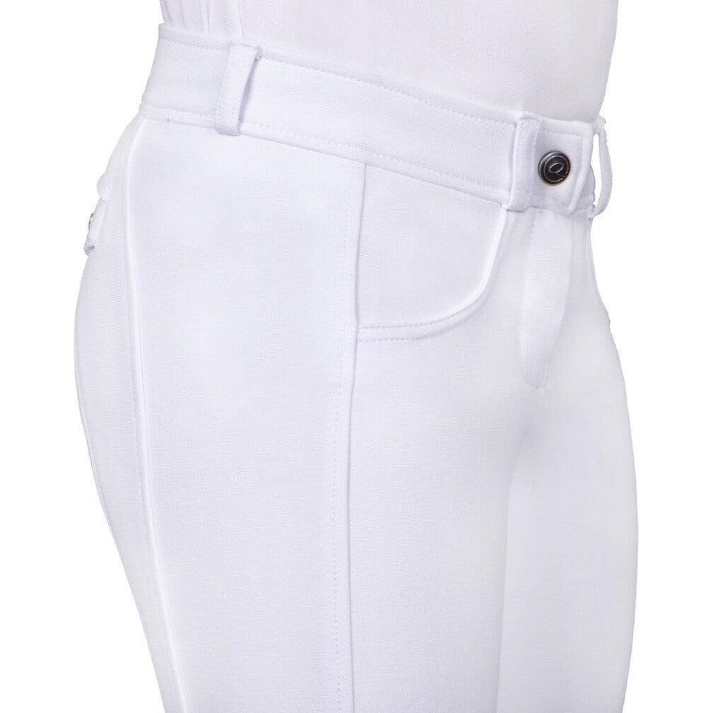 Pantalon d'équitation pour cavalières de 7 à 16 ans QHP Kae blanc