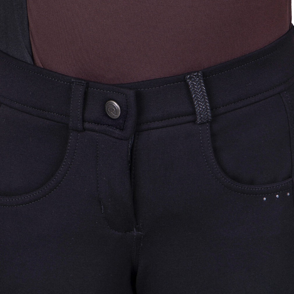 Pantalon d'équitation pour cavalières de 7 à 16 ans QHP Kae noir