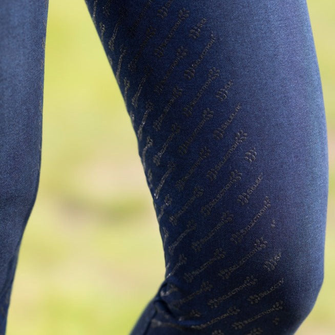 Pantalon d'équitation pour ados du 34 au 46 HKM Aruba Denim full grip