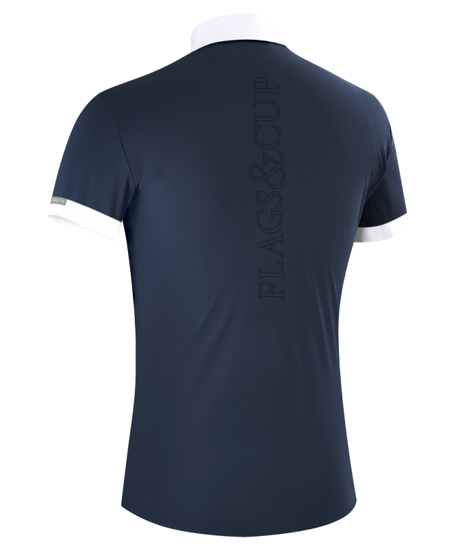 Polo de concours pour cavaliers de 8 à 16 ans Flags and Cup Wako marine