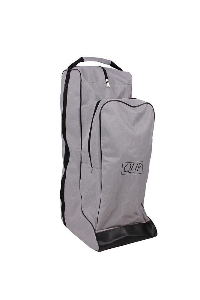 Sac à bottes avec compartiment avant pour casque d'équitation QHP gris clair