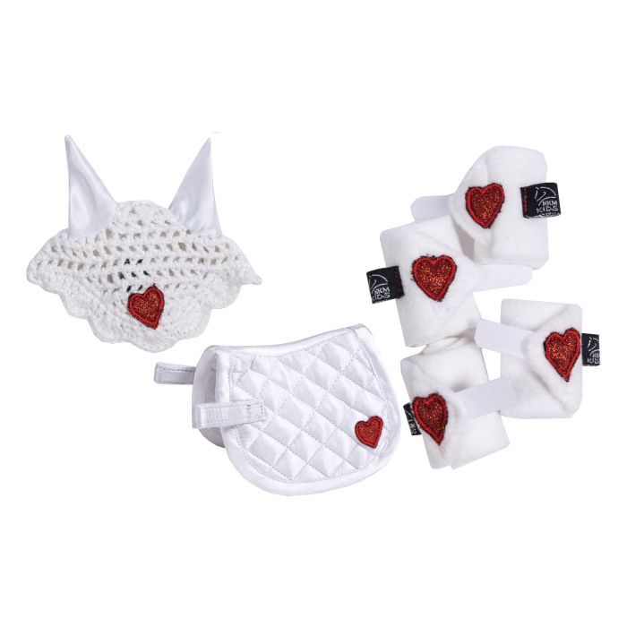 Set de compétition pour jeu HKM Cuddle Pony blanc et rouge