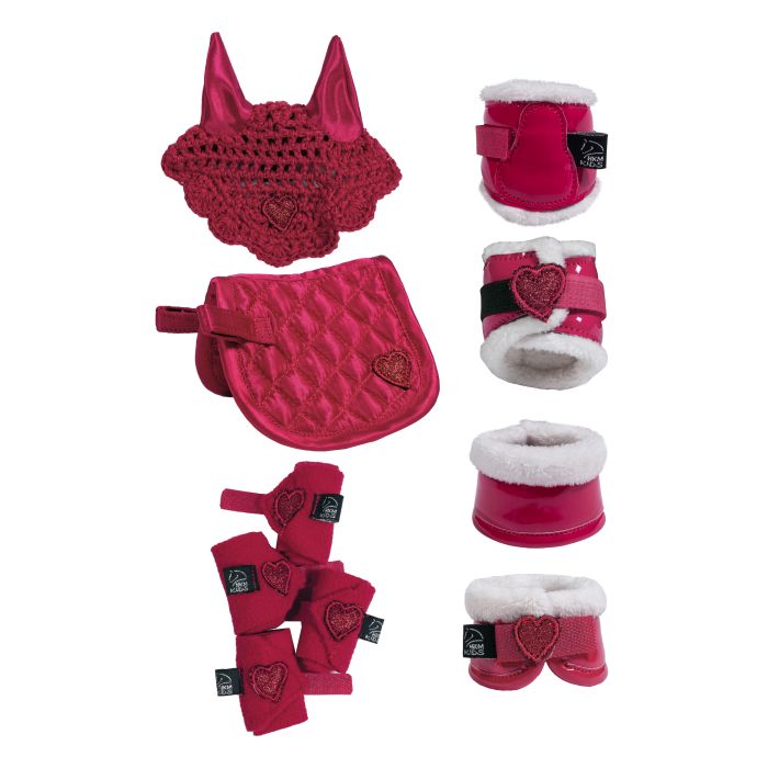 Set d'équitation pour jeu HKM Cuddle Pony rouge