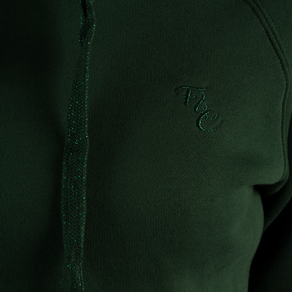 Sweat à capuche pour petites cavalières de 8 à 14 ans Flags and Cup Lavia vert foncé