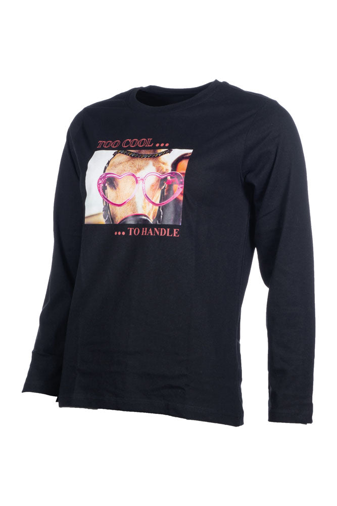 Tee-shirt pour filles de 7 à 15 ans HKM Ruby Fun noir