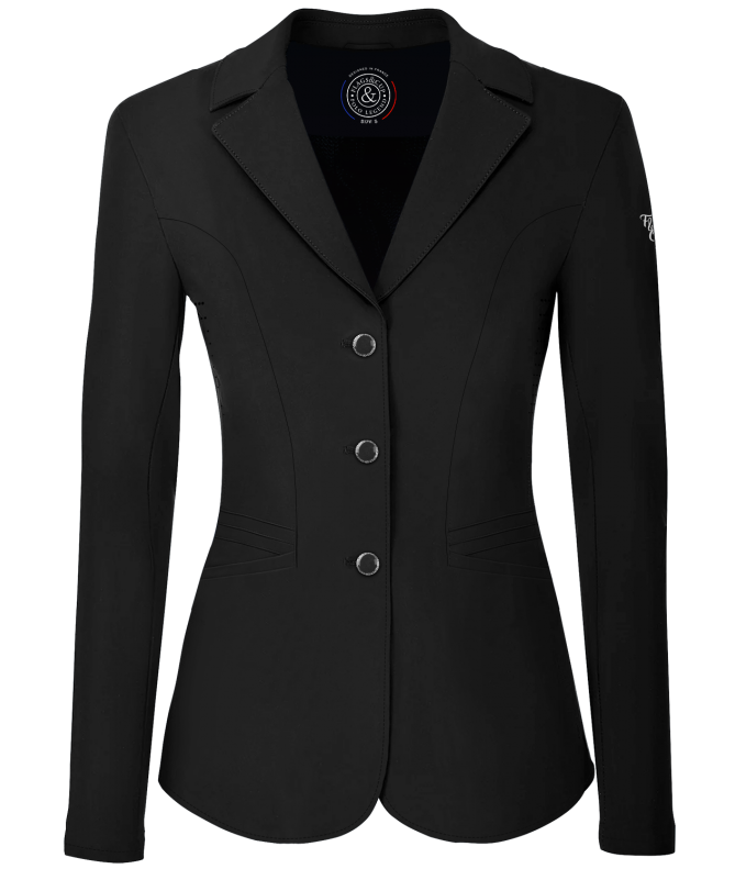 Veste de concours pour cavalières de 10 à 16 ans Flags and Cup Victoria noir