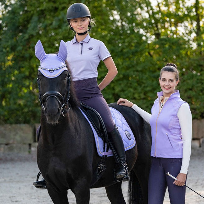 Bonnet anti-mouches pour poneys et chevaux HKM Lavender Bay lavande