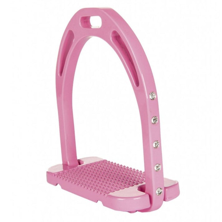 Etriers en aluminium HKM Glitter rose