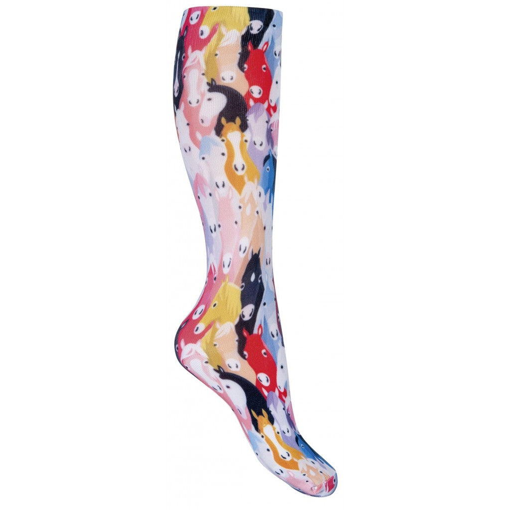 Chaussettes hautes d'équitation pour fille HKM Pony Dream du 26 au 34 multicolore