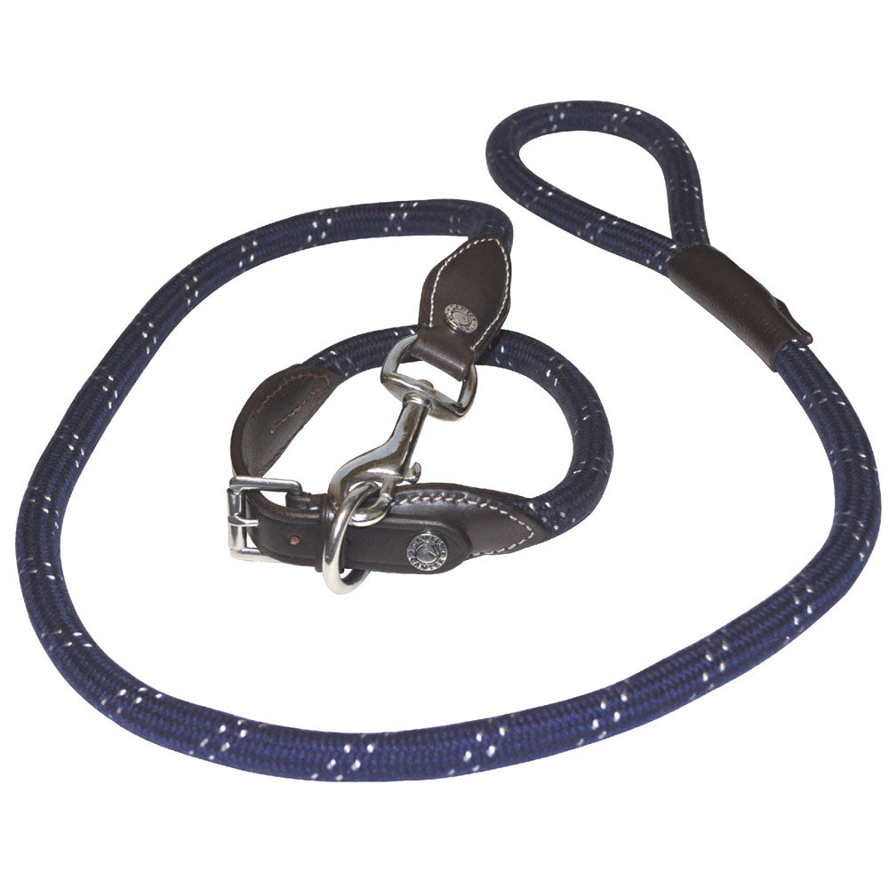 Collier pour chien Canter Corde marine avec sa laisse