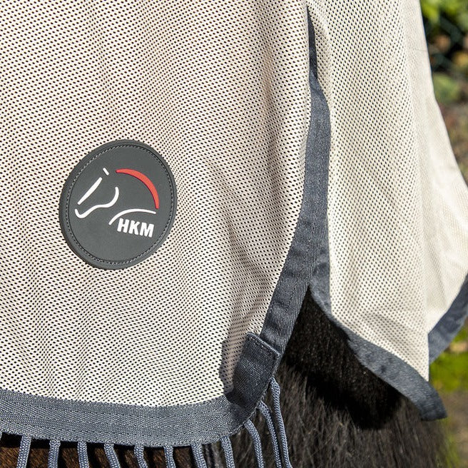 Couvre-reins anti-mouches avec cou amovible pour poneys et chevaux HKM Fringes Plus