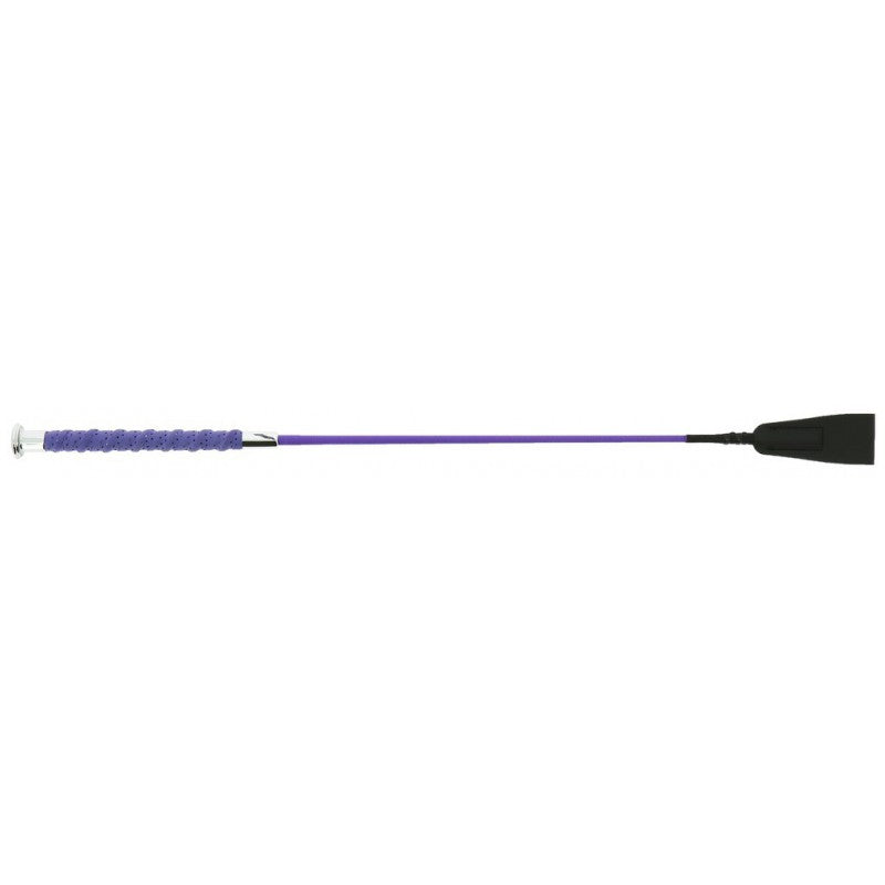 Cravache pour cavaliers juniors Whip&Go Soft Grip violet