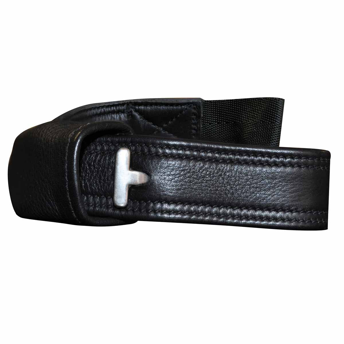 Etrivières à crochets en cuir doublé de nylon Flags&Cup noir