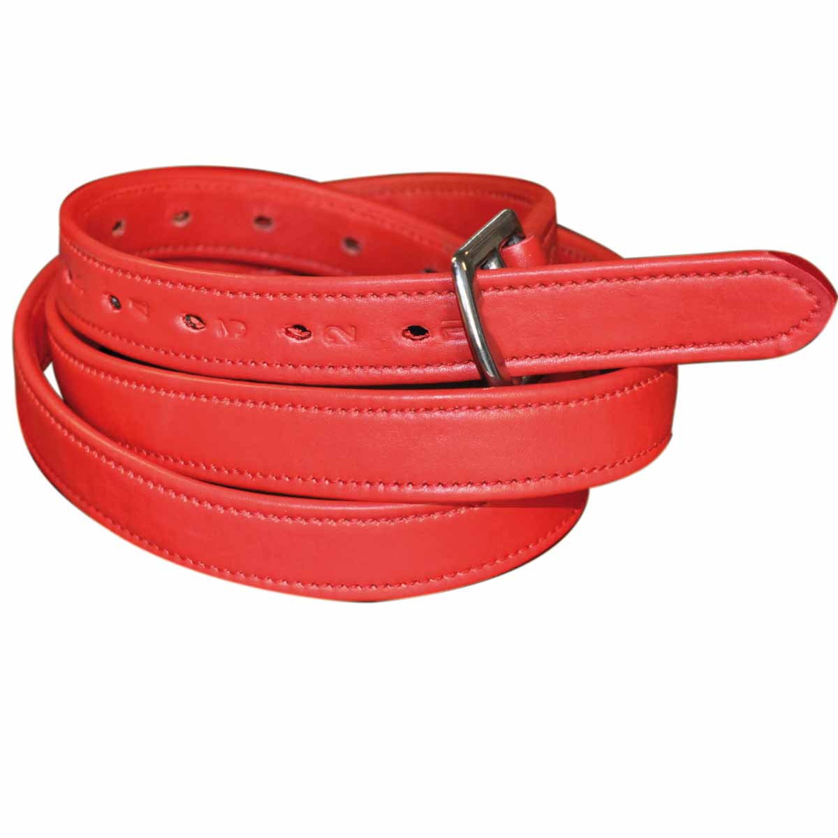 Etrivières en cuir doublé nylon pour poneys et chevaux Flags&Cup rouge