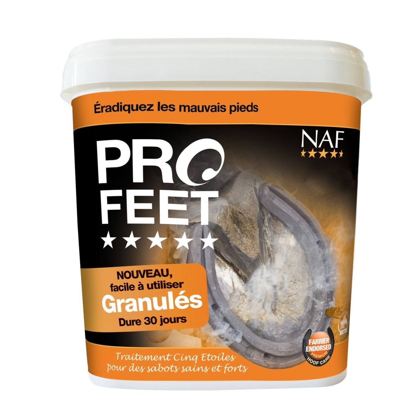 Soin des sabots fissurés des poneys et chevaux Naf Profeet granulés