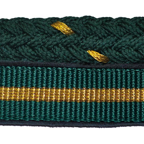 Licol et longe Canter Nylon vert/or