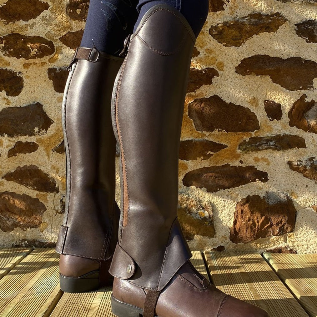 Bottes d'équitation marron vintage en cuir véritable | Bottes à talons Bottes d'équitation marron vintage en cuir véritable | Bottes à talons