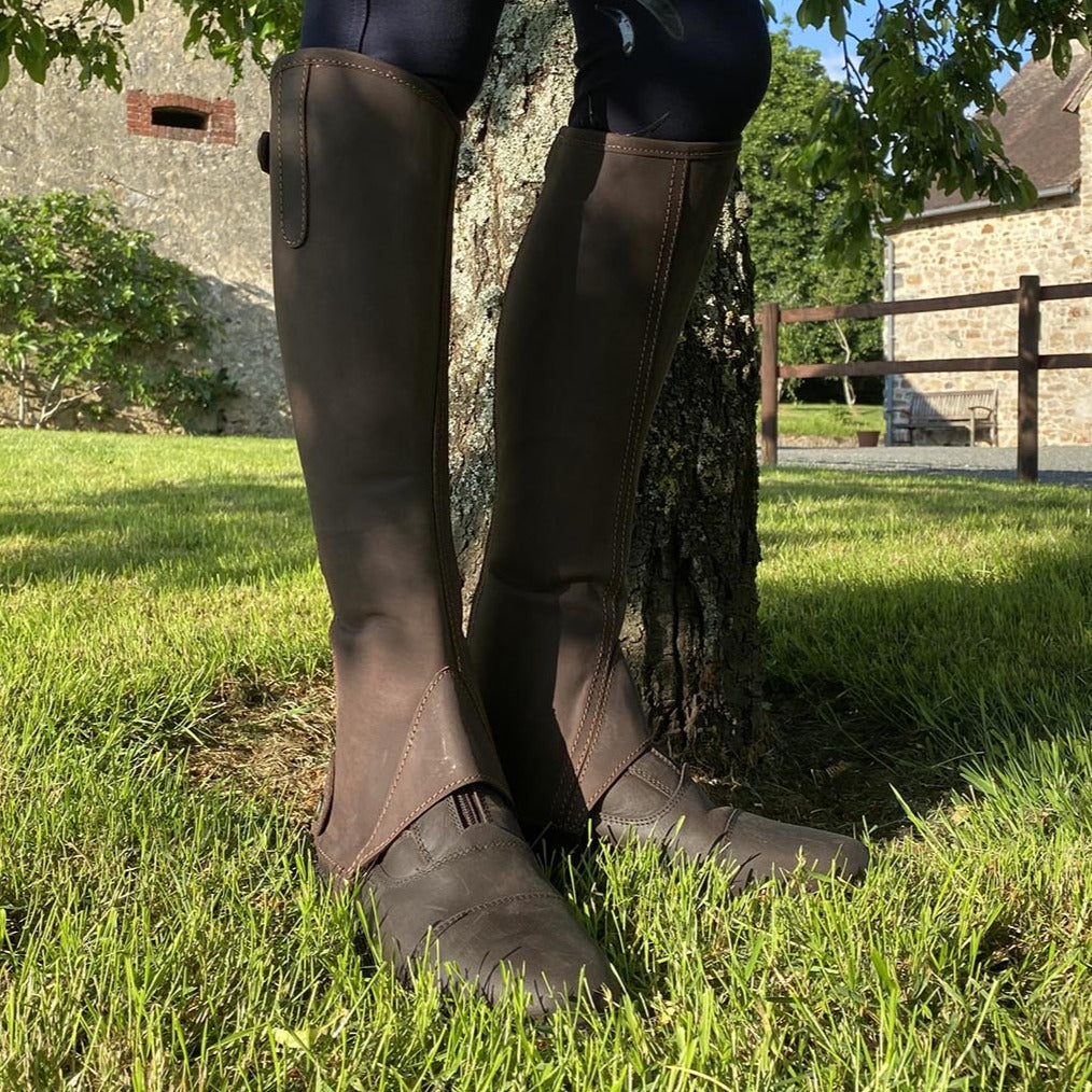 Ensemble boots et mini-chaps Privilège Equitation Campo marron