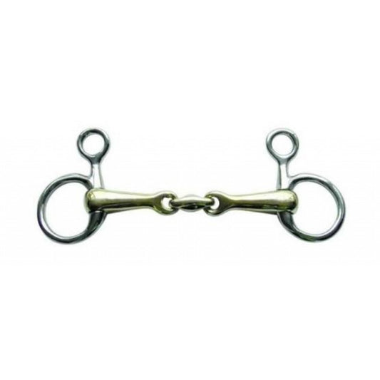 Mors Baucher double brisure pour poneys et chevaux HKM en acier maillechort