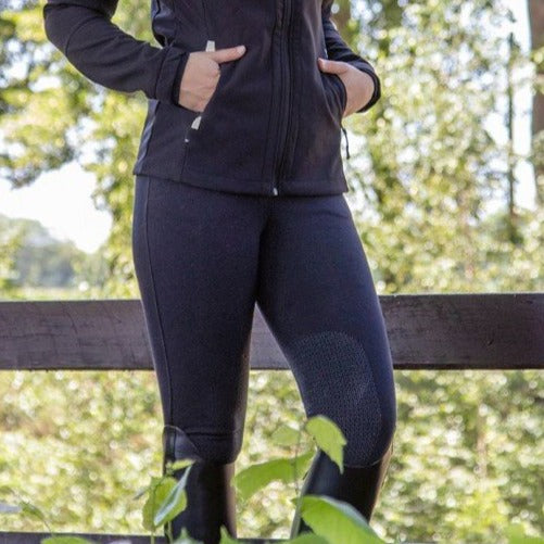 Pantalon d'équitation pour enfant  HKM Kate noir porté