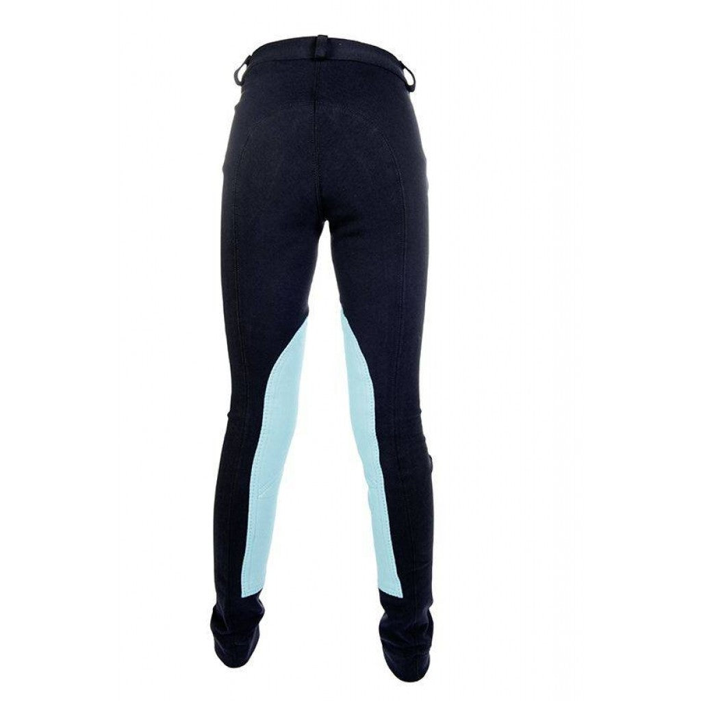 Pantalon d'équitation pour enfant HKM My First marine et bleu ciel de dos