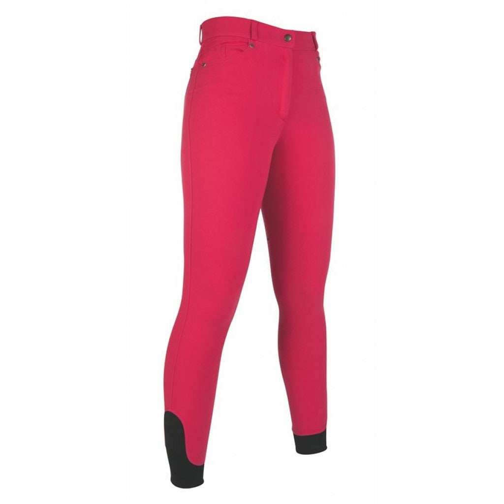 Pantalon d'équitation fond intégral silicone pour petites cavalières HKM 5 Poches fuchsia