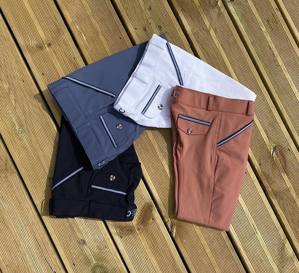 Pantalon d'équitation kaki marron patch équestre fille Pantalon d'équitation kaki marron patch équestre fille