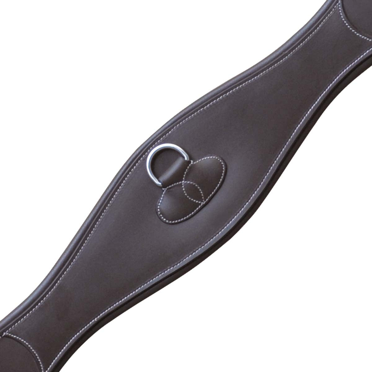 Détail de l'anneau central de la sangle pour poneys et chevaux Canter Anatomique marron