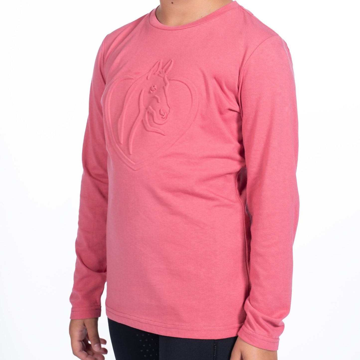 Tee-shirt à manches longues pour cavalières dès 9 ans HKM Amelie rose