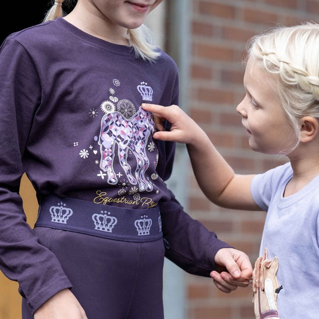 Tee-shirt à manches longues pour petites filles de 3 à 12 ans HKM Lola mauve