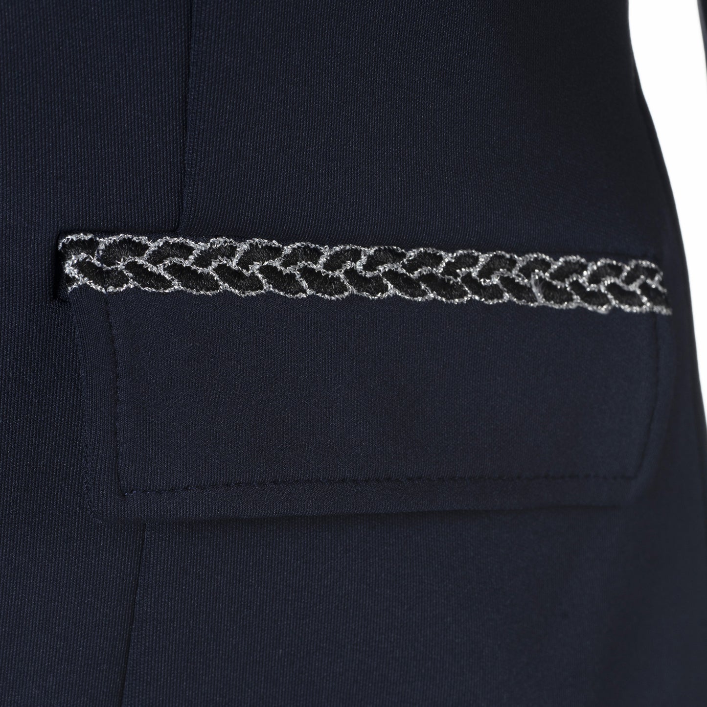 Veste de concours pour filles de 4 à 16 ans Flags and Cup Paloma noire et galon argent