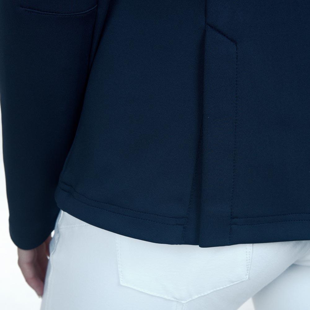Veste de concours pour petites cavalières Flags&Cup Cima marine portée détail