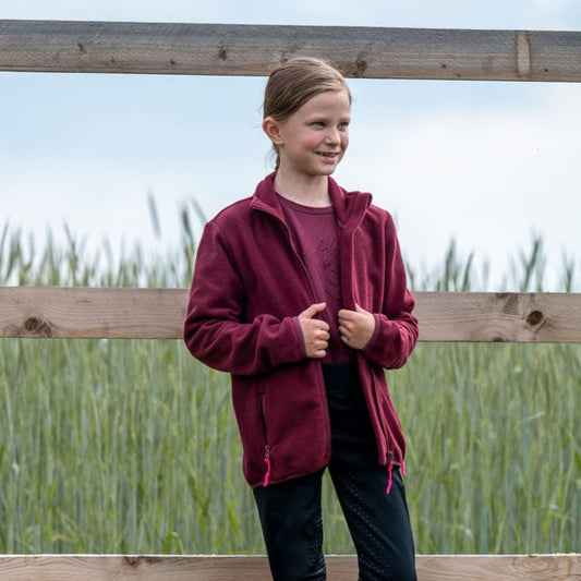 Veste polaire pour petites cavalières de 3 à 14 ans HKM Anni bordeaux