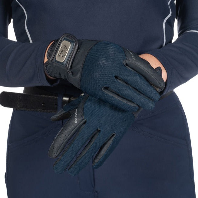 Gants d'équitation HKM Aruba marine