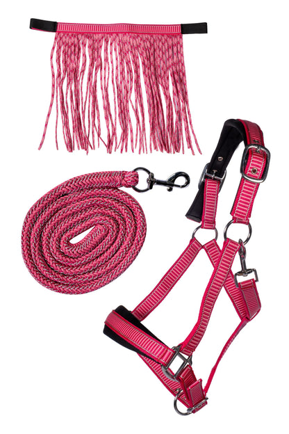 Set de licol HKM Lilly mousqueton & franges détachables