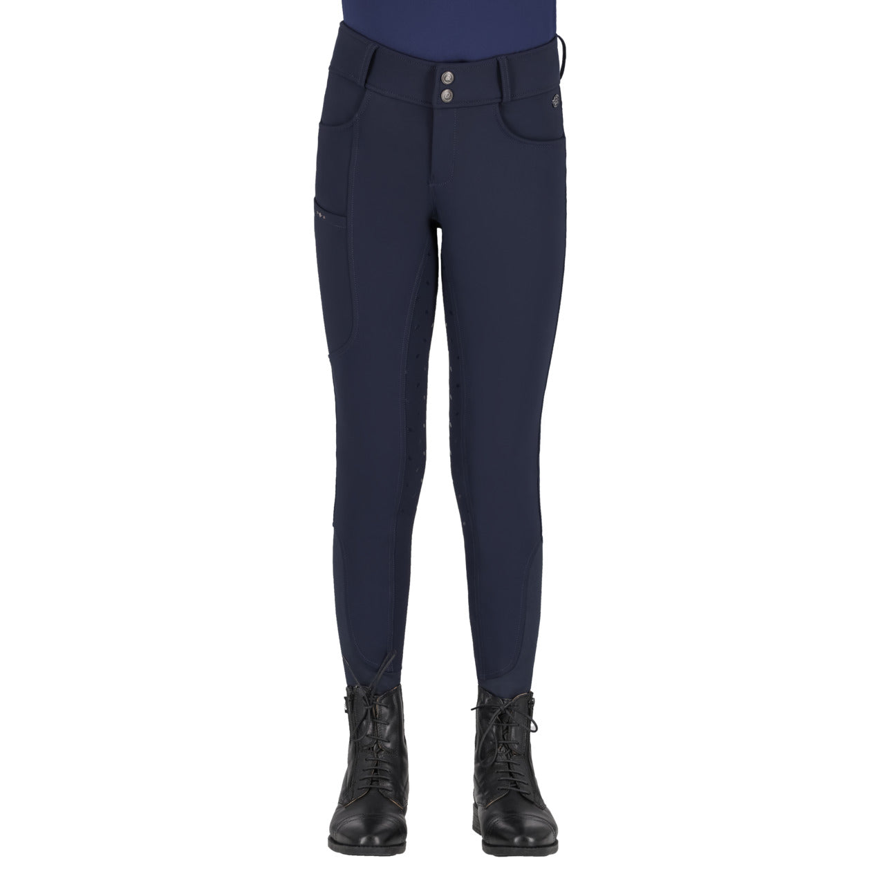 Pantalon d'équitation QHP Lymee softshell Junior full grip