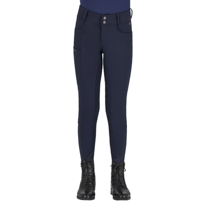 Pantalon d'équitation QHP Lymee softshell Junior full grip