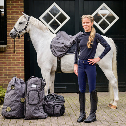 Pantalon d'équitation QHP Lymee softshell Junior full grip