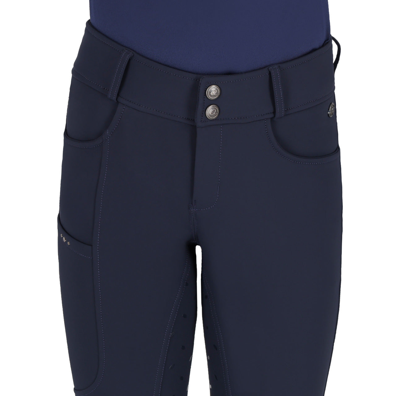 Pantalon d'équitation QHP Lymee softshell Junior full grip