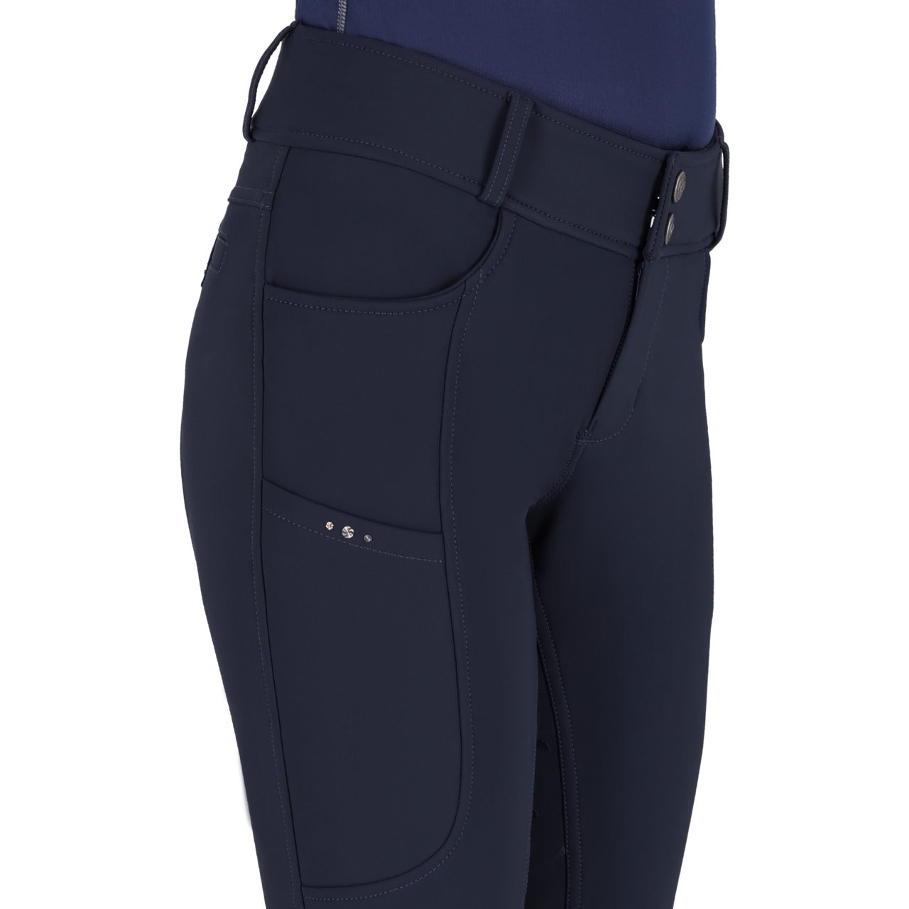 Pantalon d'équitation QHP Lymee softshell Junior full grip