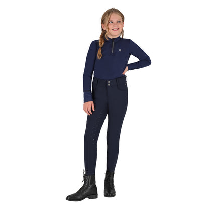 Pantalon d'équitation QHP Lymee softshell Junior full grip